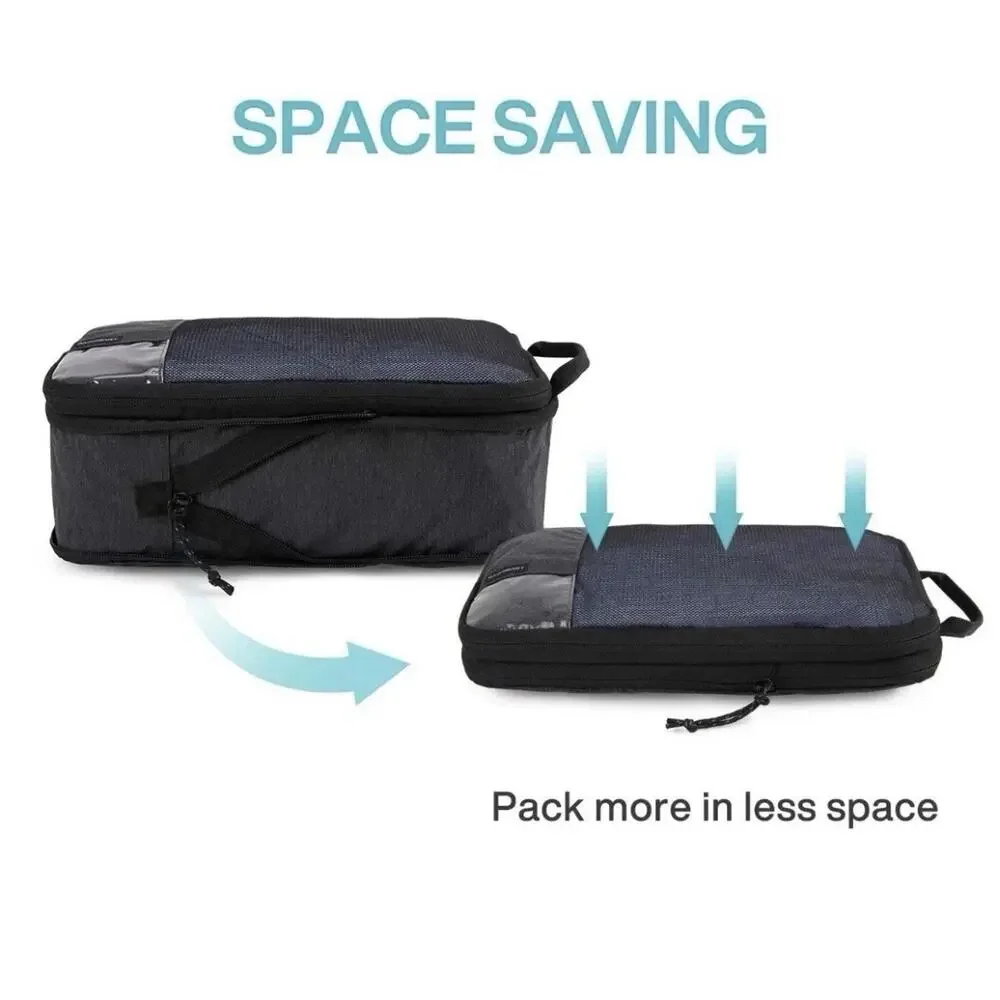 BAGSMART Compression Packing Cubes 4 Set Travel Organizer New OB